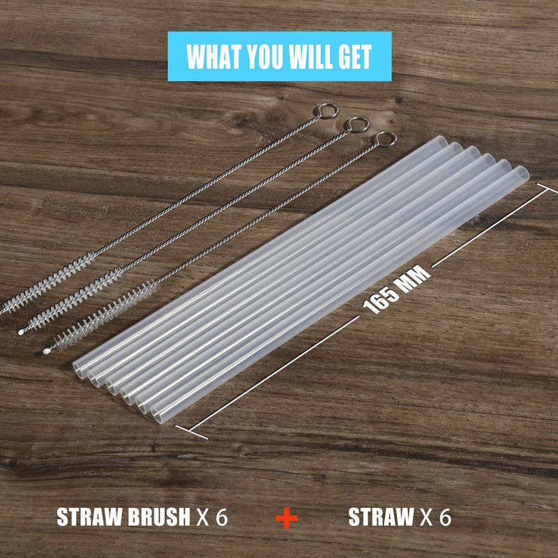 Greant [6-Pack] Replacement Straws Compatible with LIFEFACTORY Straw Cap Water Bottle - 12oz, 16oz, 22oz (165mm (compatible with 12 Ounce Lifefactory Bottles)) - Image 4